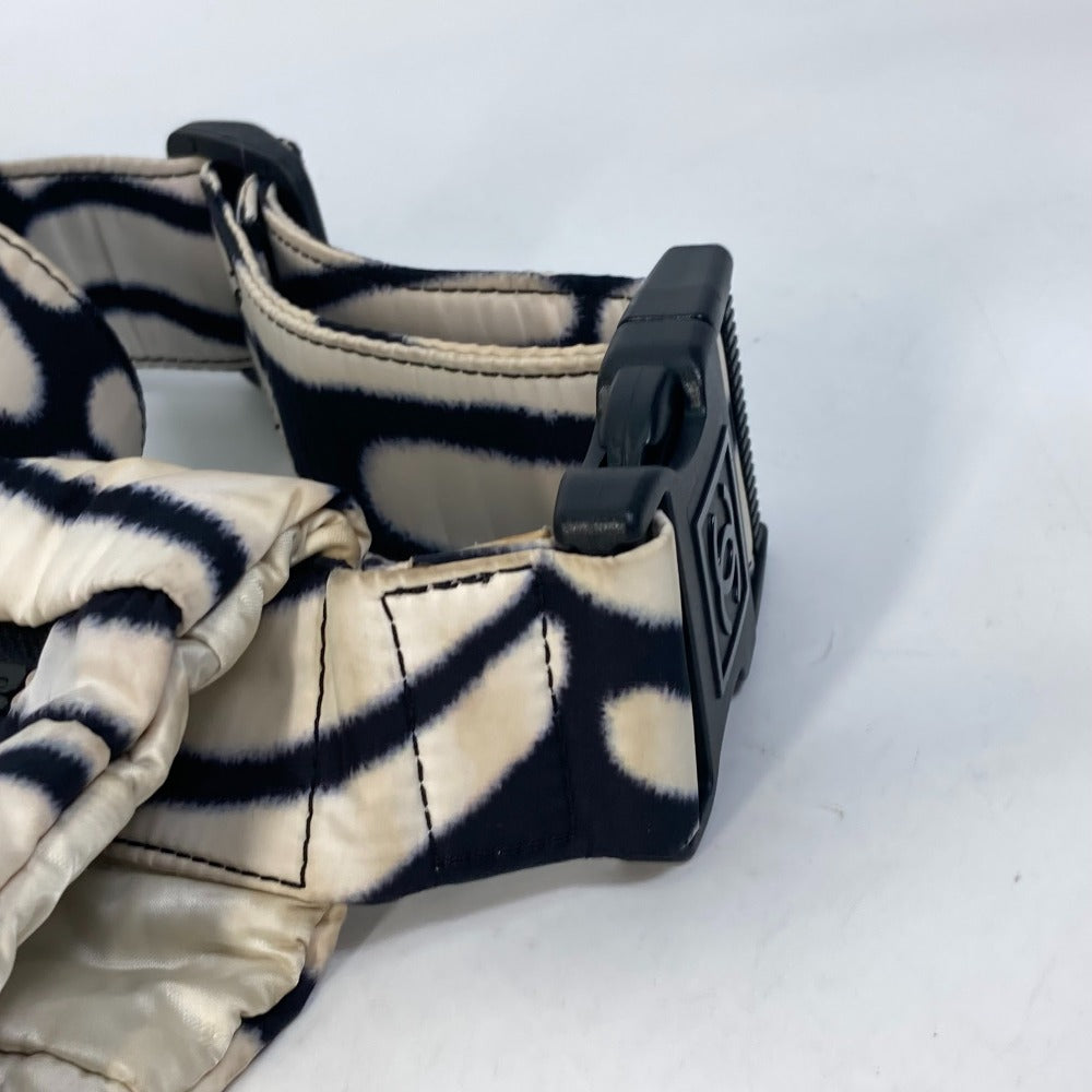 CHANEL Shoulder Bag Nylon black Sports Zebra Pattern Women Used