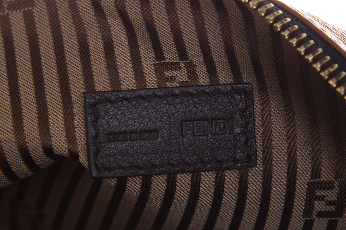 Fendi Black & Brown Leather Pouch