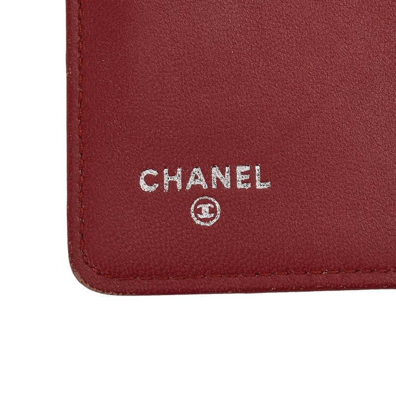 Chanel Long Wallet Leather Wine Red