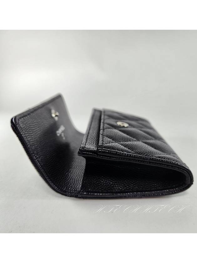 Classic card wallet black caviar snap women s AP4333 Chanel