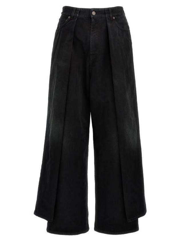 Luxury Balenciaga  Double Side Jeans Black