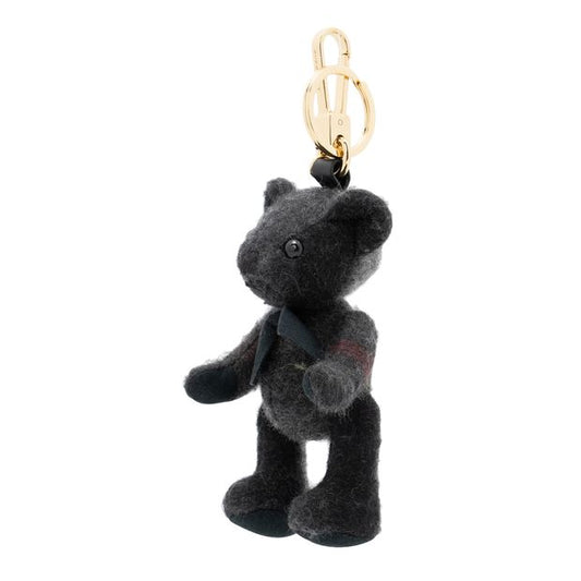 Burberry Black Check Cashmere Thomas Bear Bag Charm