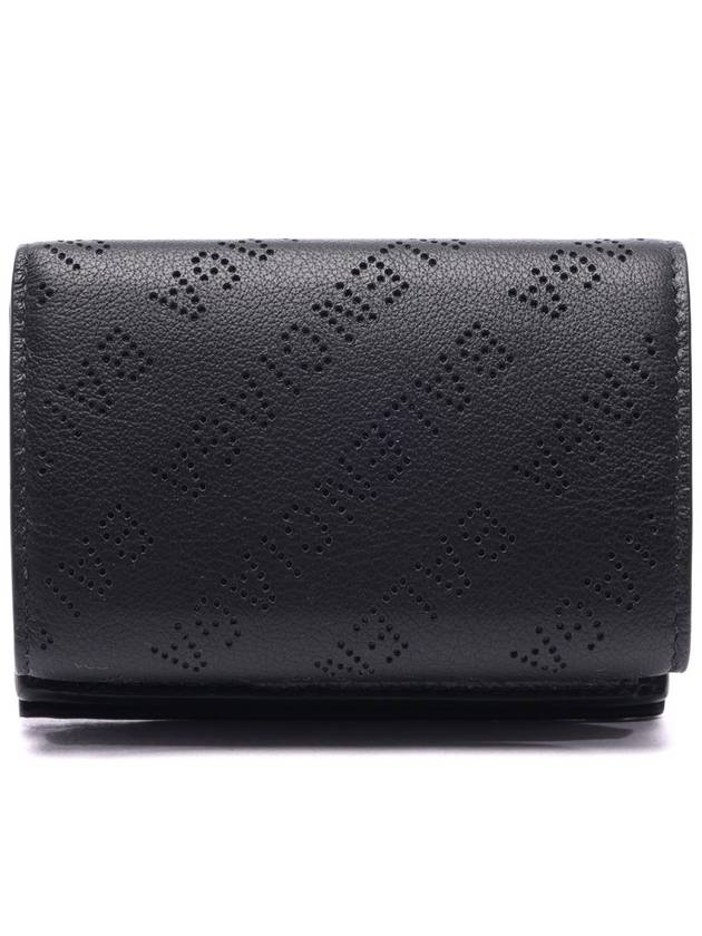 Luxury Balenciaga  Logo Perforated Half Wallet Black