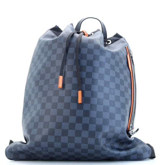 Drawstring Backpack Limited Edition Damier Cobalt Race