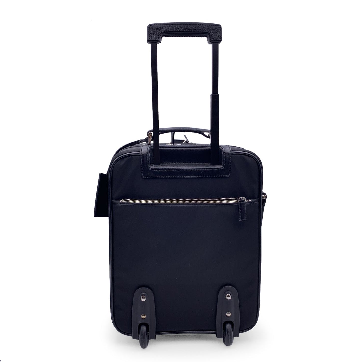 PRADA Black Nylon Rolling Suitcase Wheeled Travel Bag Trolley