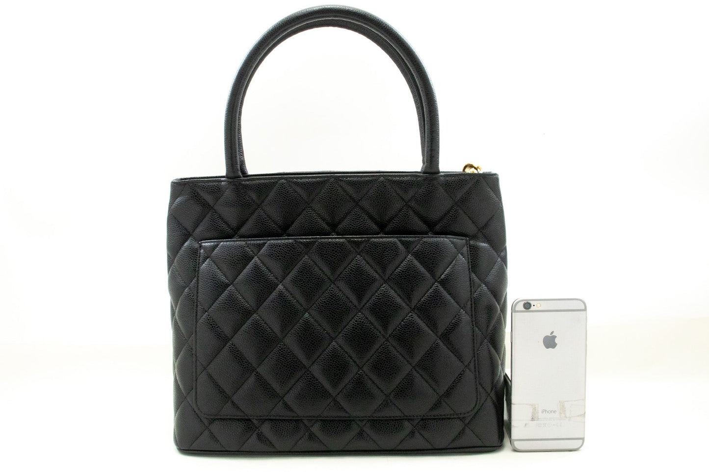 CHANEL Gold Medallion Caviar Shoulder Bag Grand Shopping Tote Bk