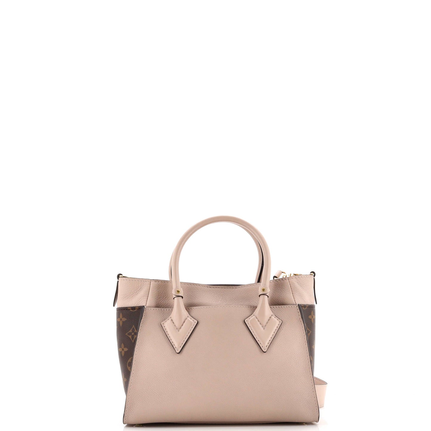 On My Side Tote Leather with Monogram Canvas PM