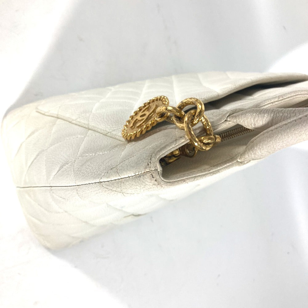 CHANEL Tote Bag A01804 Caviar skin white quilting matelasse CC COCO Mark Replica Tote