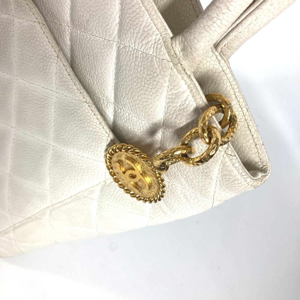 CHANEL Tote Bag A01804 Caviar skin white quilting matelasse CC COCO Mark Replica Tote