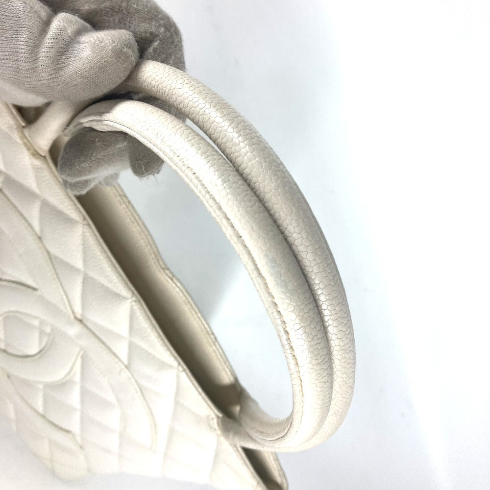 CHANEL Tote Bag A01804 Caviar skin white quilting matelasse CC COCO Mark Replica Tote