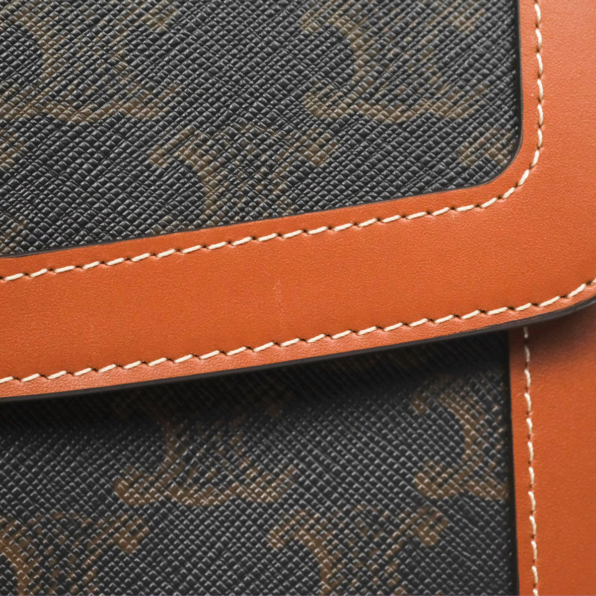 Celine Medium Triomphe Bag Triomphe Canvas Tan Calfskin