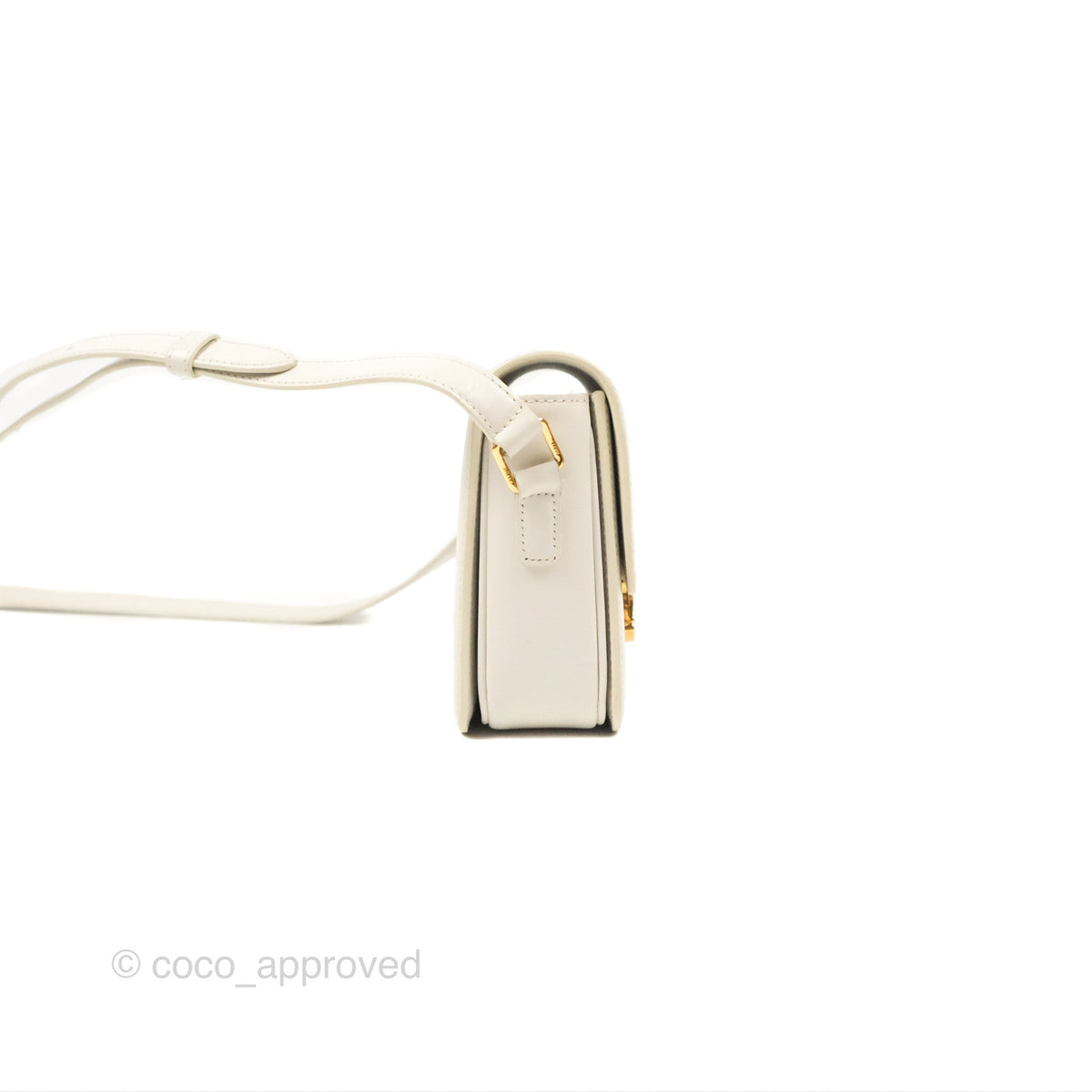 Celine Teen Triomphe Bag Shiny Calfskin White