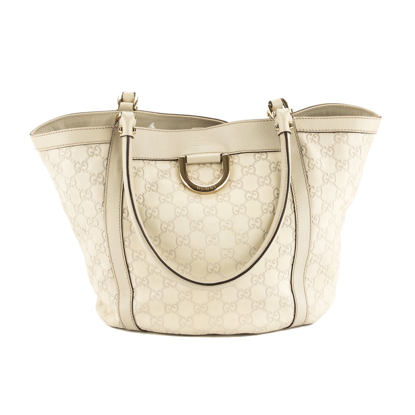 G*G Beige Signature Leather G*Gsima D-Ring Tote (Pre Owned)