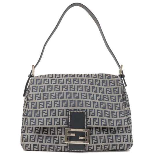 FENDI Zucchino Canvas Leather Mamma Baguette Shoulder Bag 26325