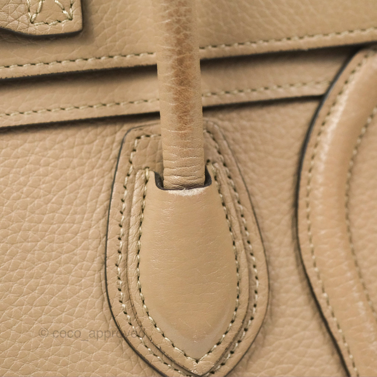 Celine Nano Luggage Bag Dune Drummed Calfskin