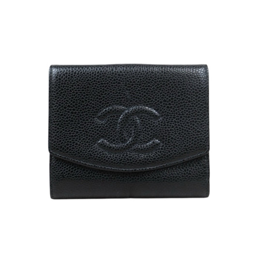 Very Good ( Rank A)｜CHANEL Caviar Skin Black  Wallet Made In 2003-2004 Year｜V24111410