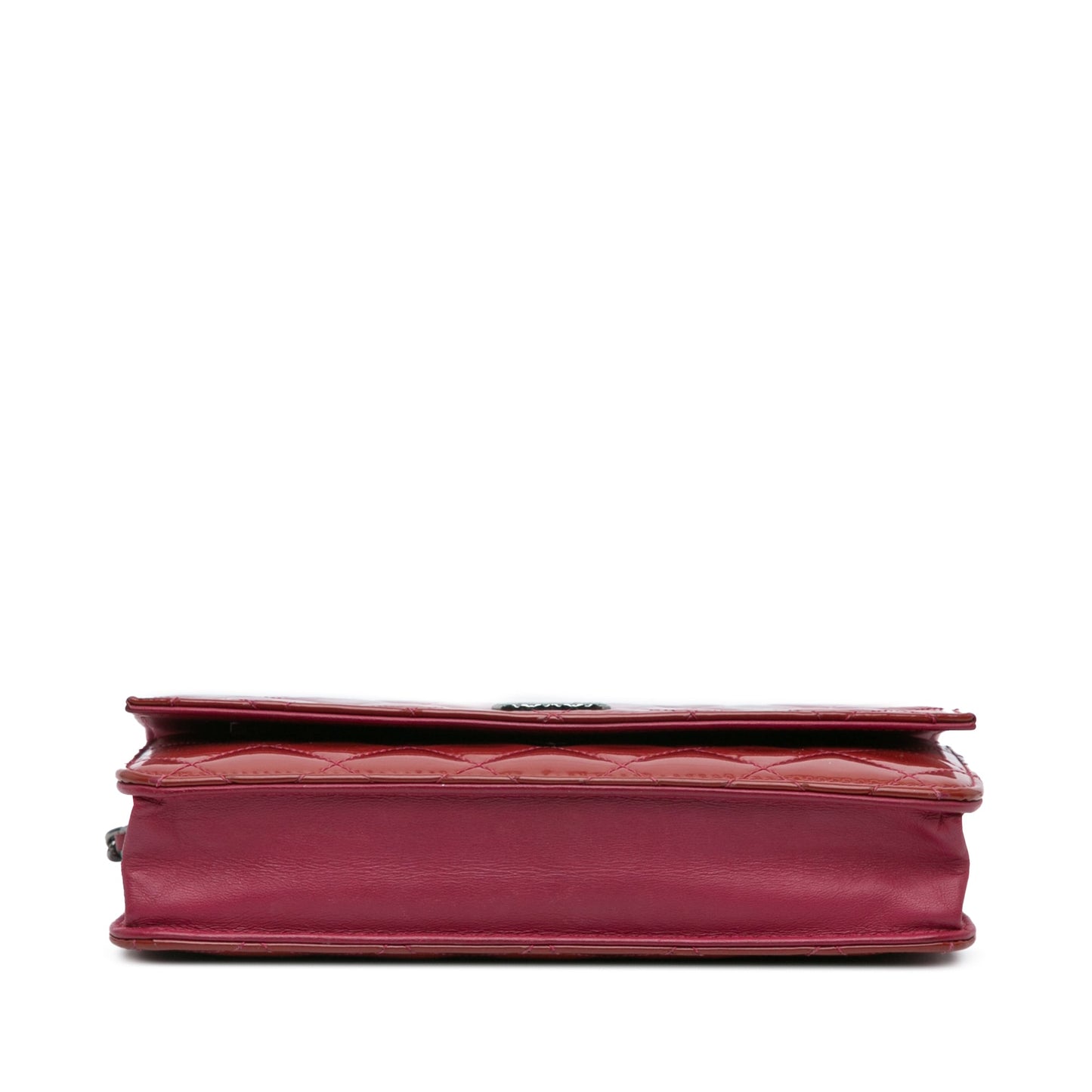 Red Chanel Patent Brilliant Wallet On Chain Crossbody Bag