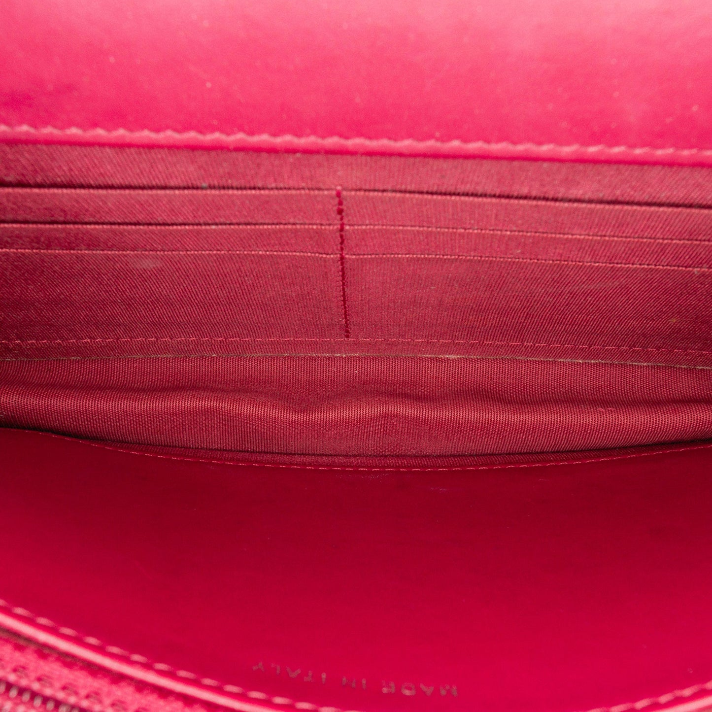 Red Chanel Patent Brilliant Wallet On Chain Crossbody Bag