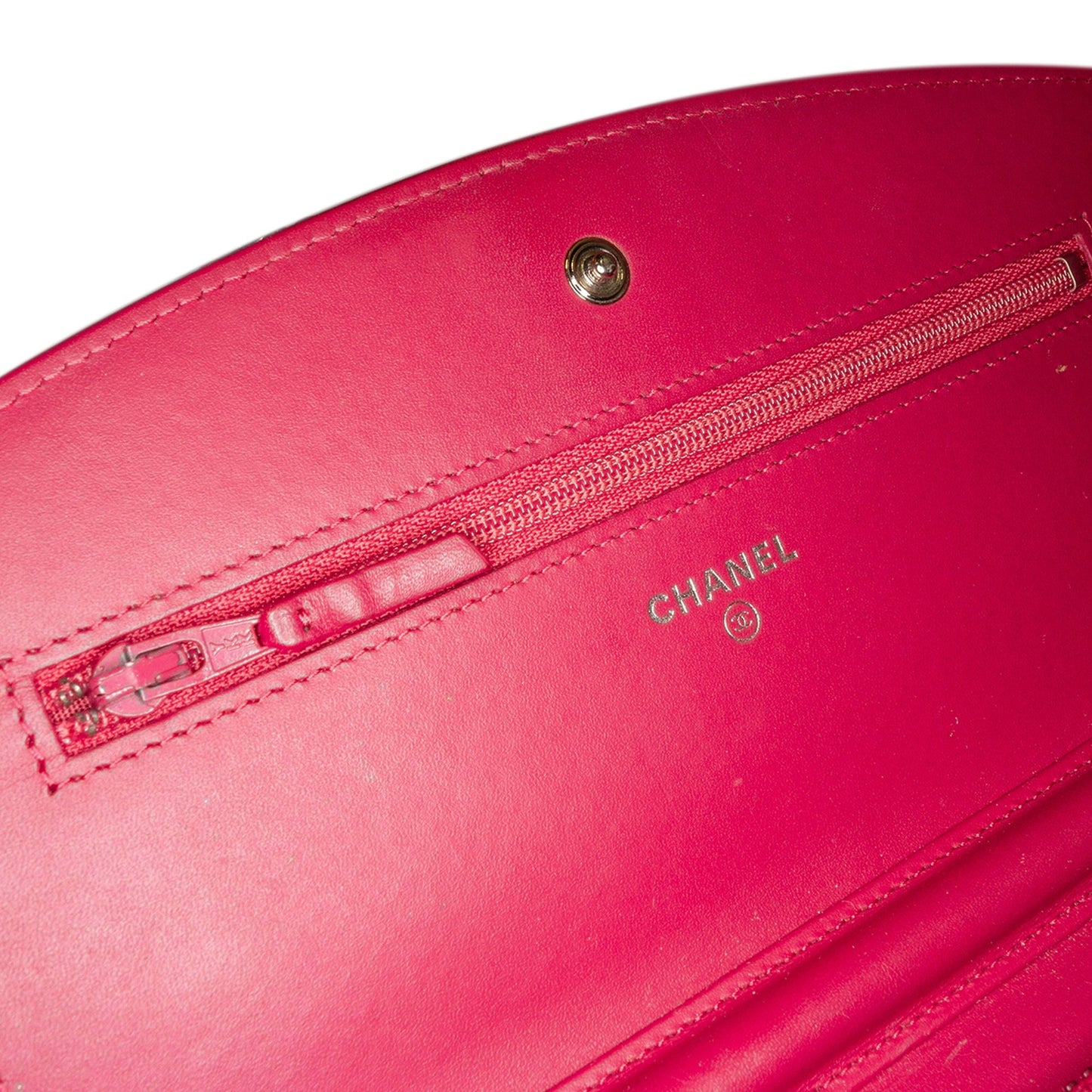 Red Chanel Patent Brilliant Wallet On Chain Crossbody Bag