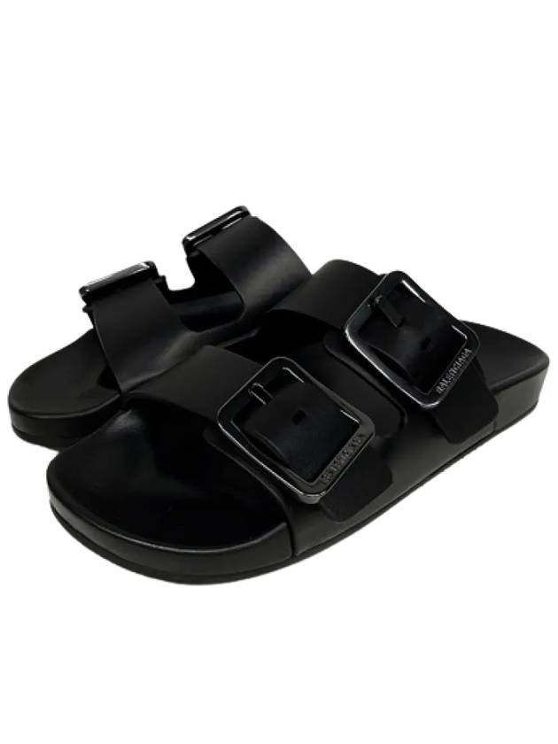 Luxury Balenciaga  Mallorca Strap Slippers Black