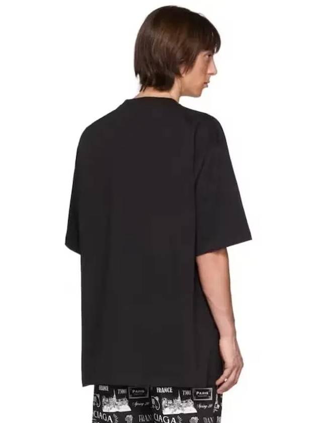 Luxury Balenciaga  Uniform Logo Short Sleeve T-Shirt Black