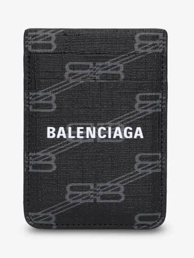 Luxury Balenciaga  Signature Magnet Card Wallet Black