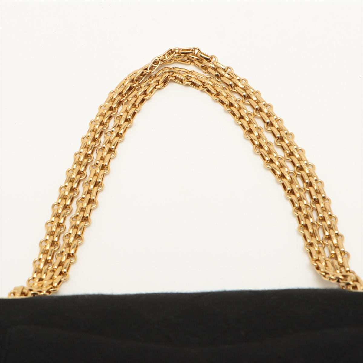 Chanel Matrasse Cotton Double Flap Double Chain Bag Black Gold  0st