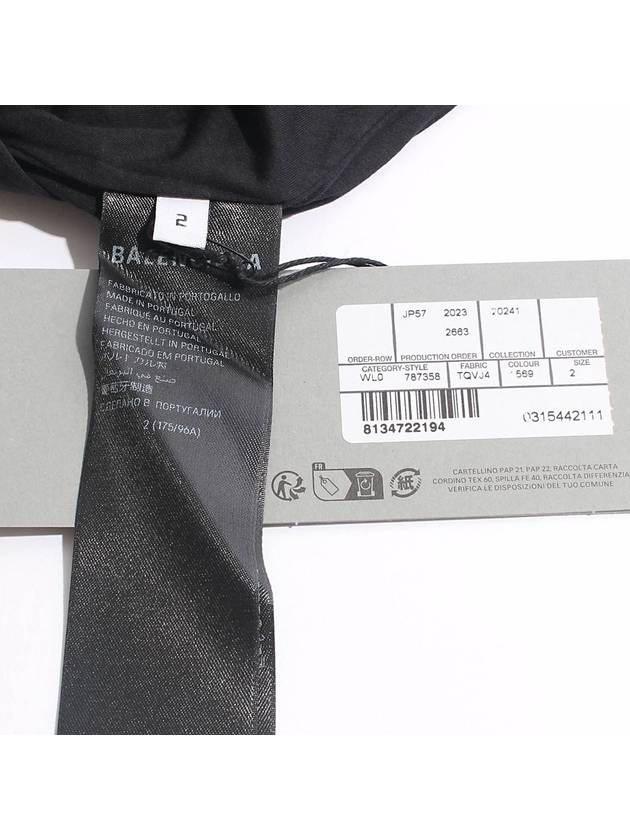 Luxury Balenciaga  Logo Print Short Sleeve T-Shirt Black