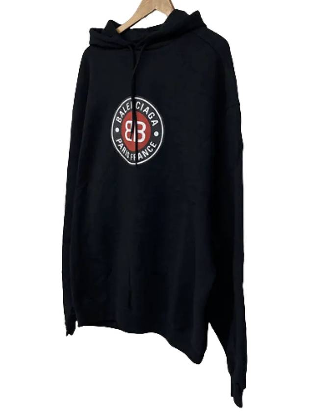 Luxury Balenciaga  Men's Logo Hoodie Black