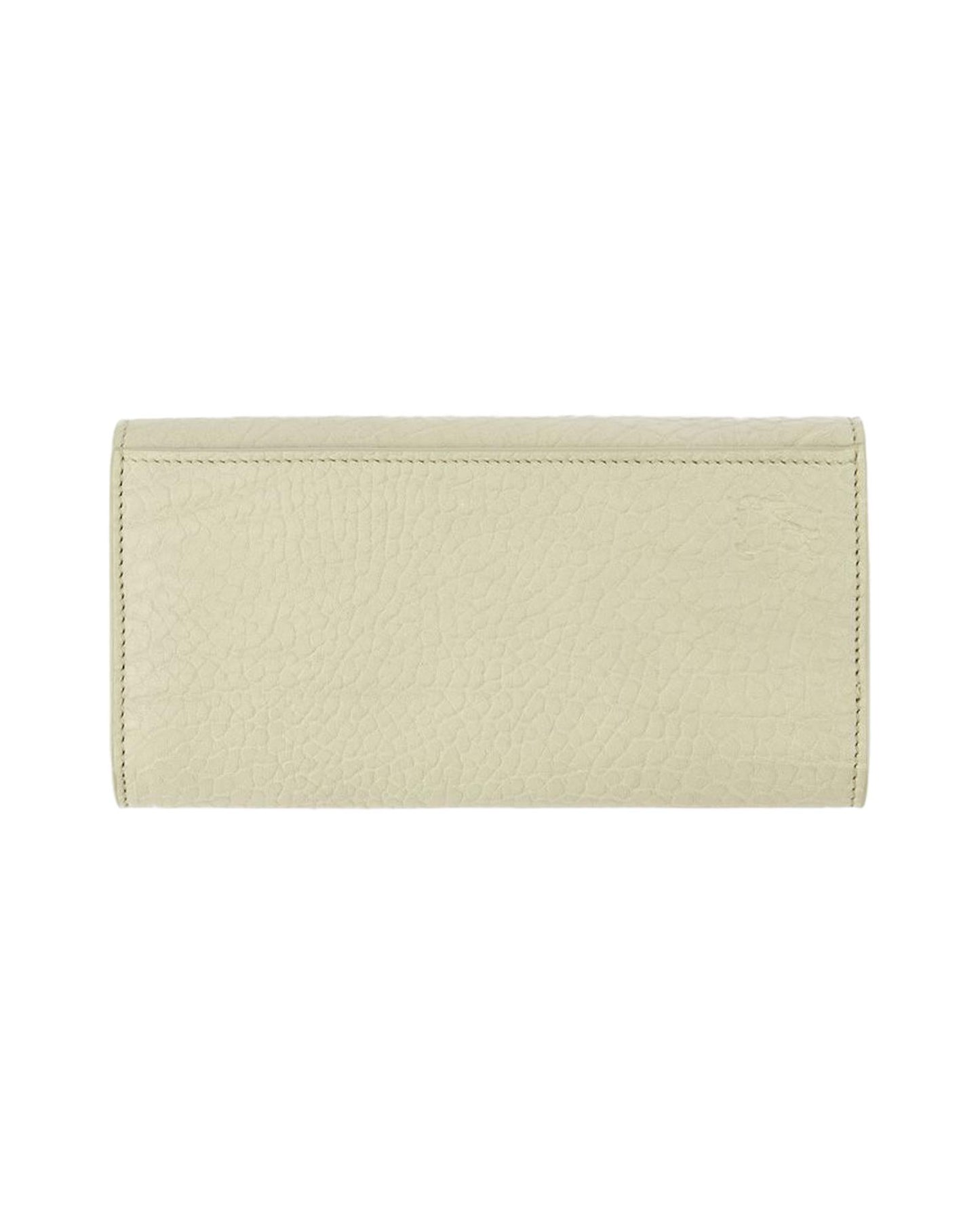Burberry Scallop Flap Leather Wallet Women Beige Wallets & Pouches