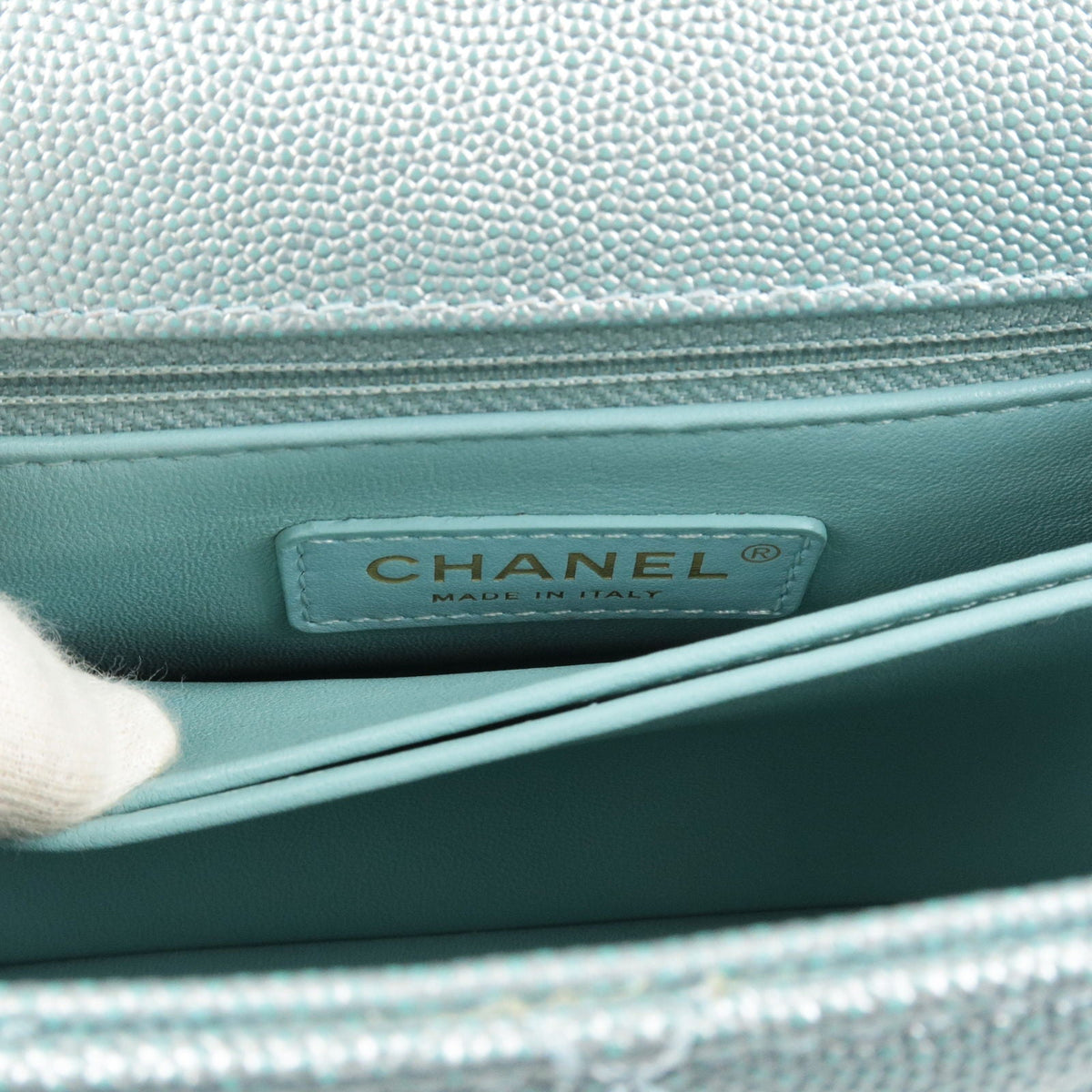 Chanel Matrasse Caviar Skin COCO Handle 2Way Bag Light Blue A92990