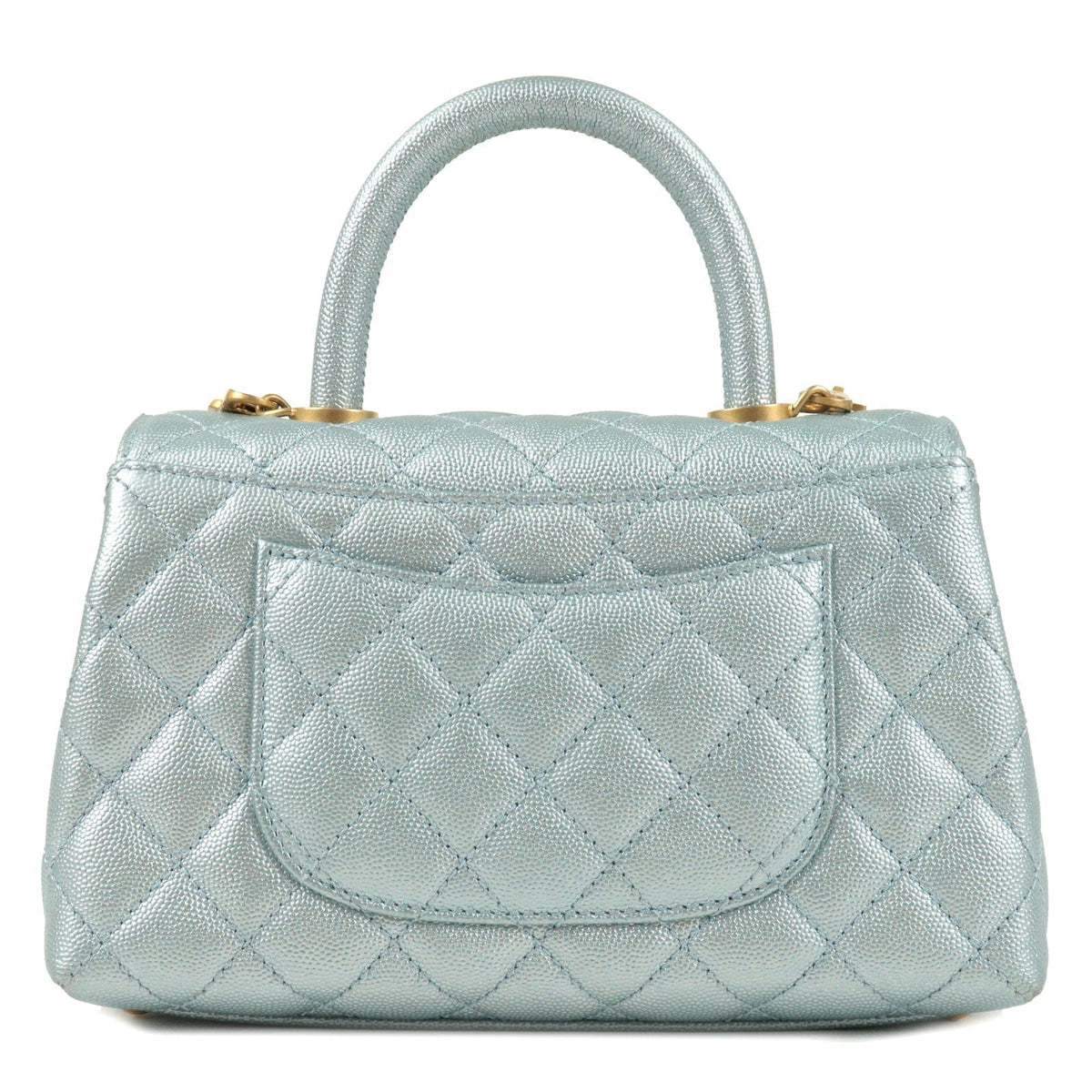 Chanel Matrasse Caviar Skin COCO Handle 2Way Bag Light Blue A92990