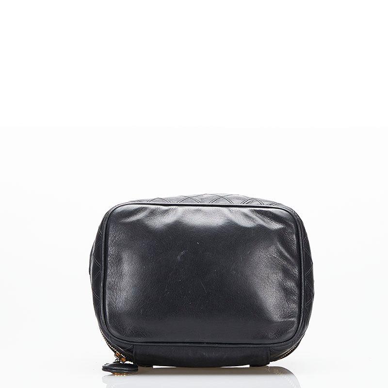 Chanel Cocomark Vanity Bag Handbag Black Leather  Chanel