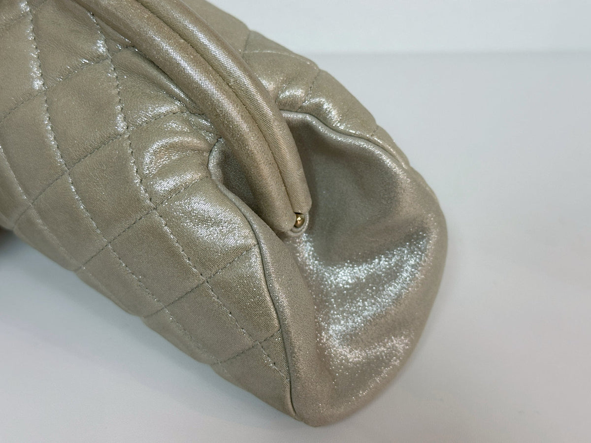 Chanel Timeless Clutch Bag shinny gold beige colour