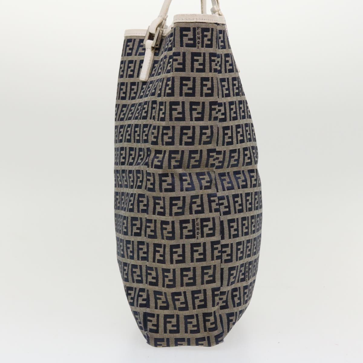 FENDI Zucchino Canvas Hand Bag Navy 2384-8BH006-028  36667