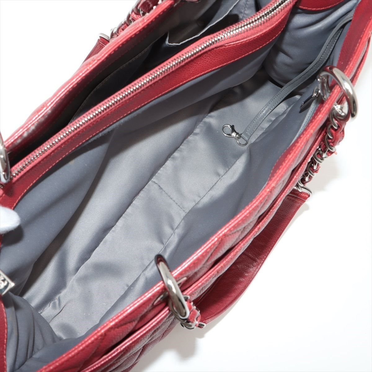 Chanel Matrasse Caviar S Chantrotot Bag Red Silver Gold