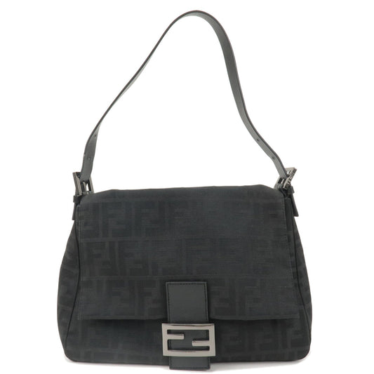 FENDI Zucca Mamma Baguette Canvas Leather Shoulder Bag 8BR001