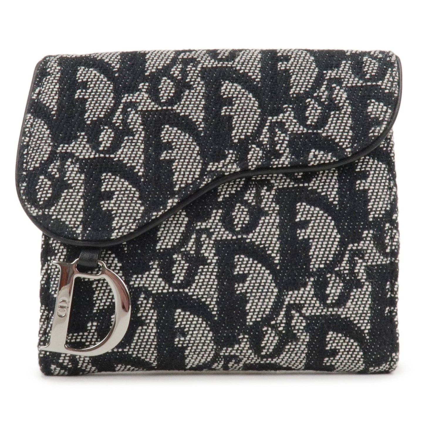 Christian Dior Trotter Leather Saddle Lotus Wallet Black