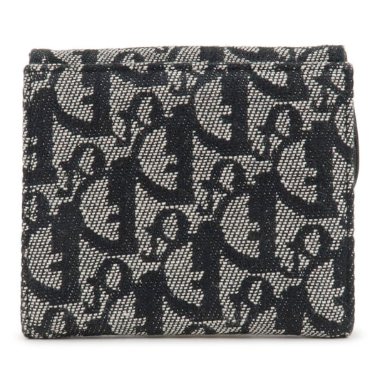 Christian Dior Trotter Leather Saddle Lotus Wallet Black