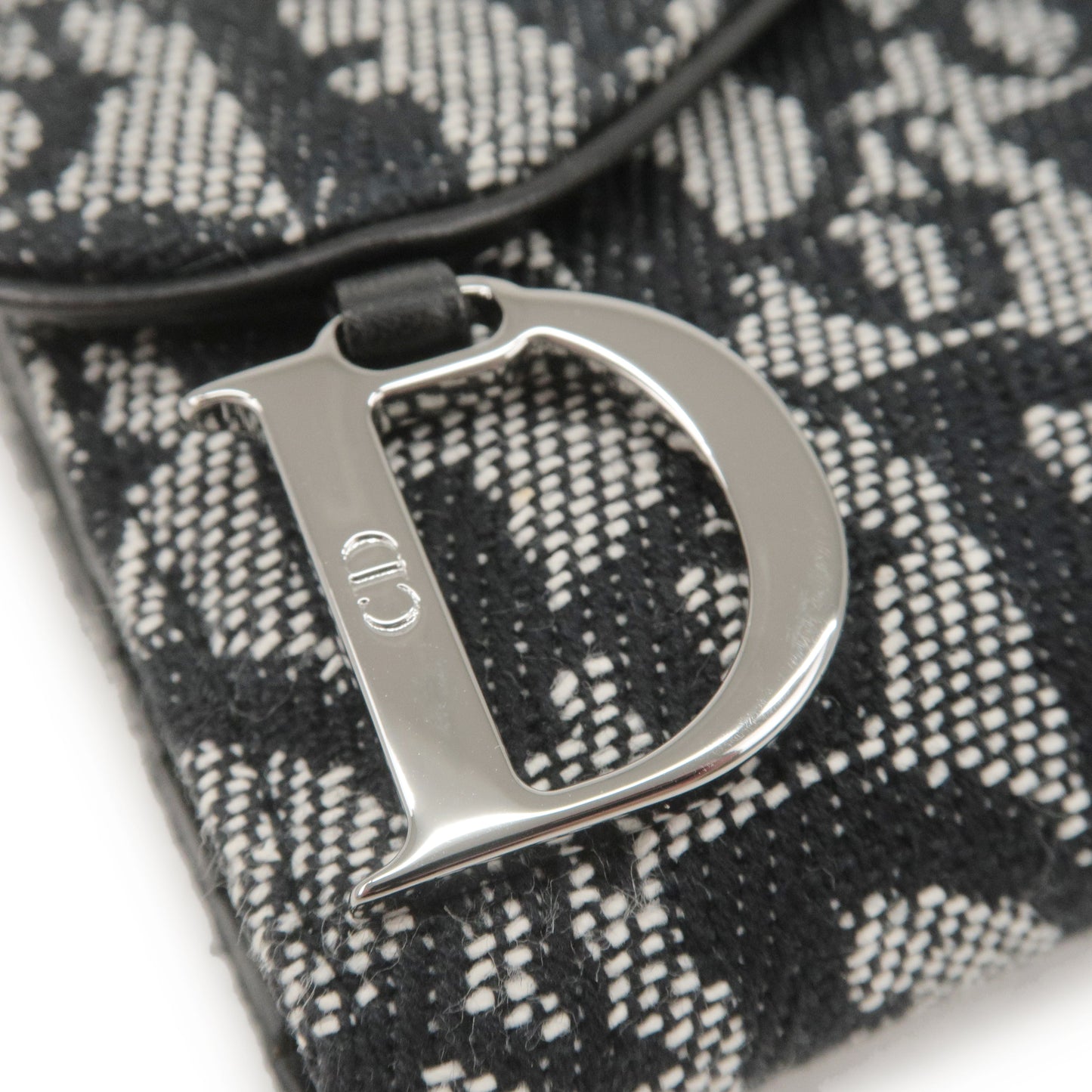 Christian Dior Trotter Leather Saddle Lotus Wallet Black