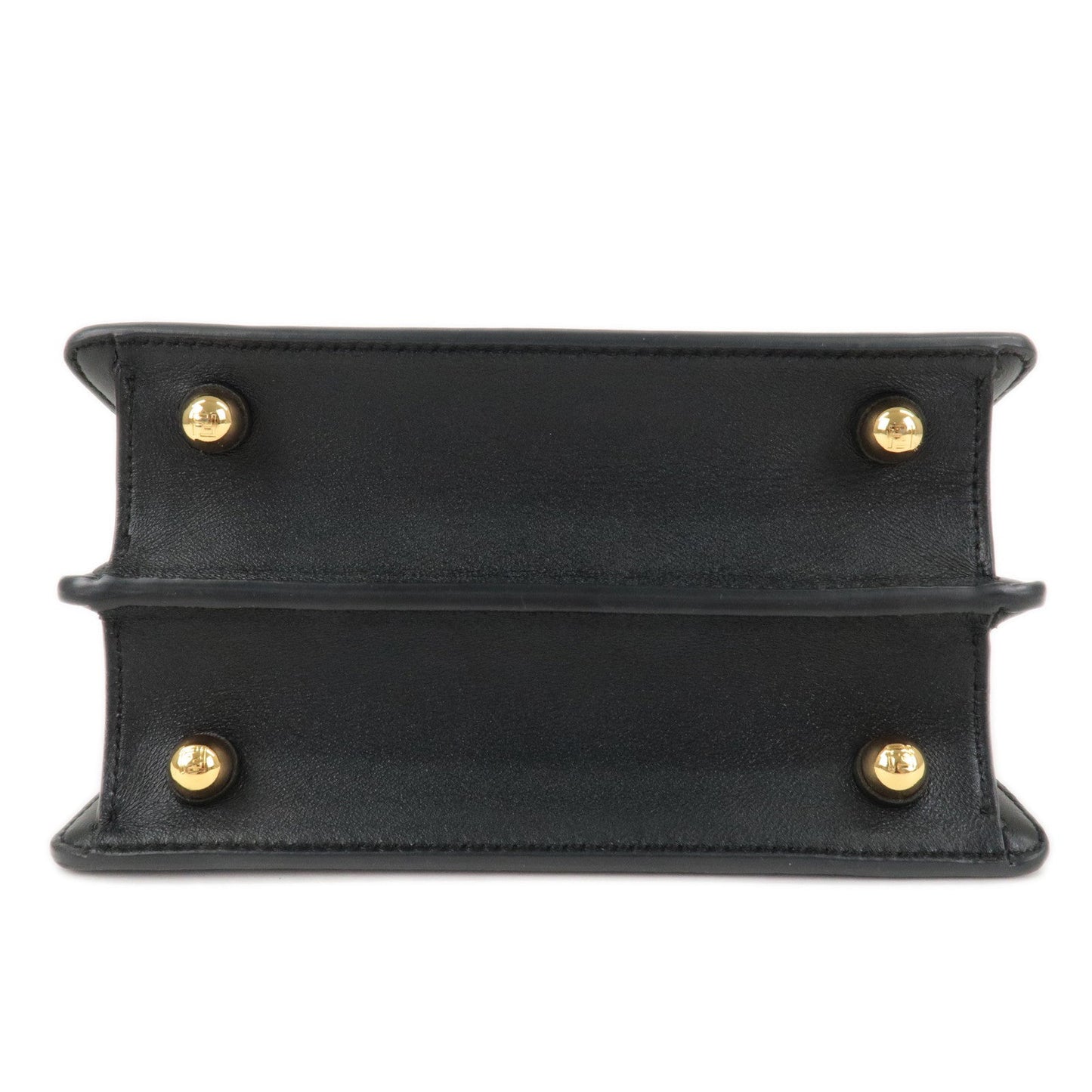 FENDI Peekaboo IseeU Leather 2WAY Hand Shoulder Bag Black 8BN335