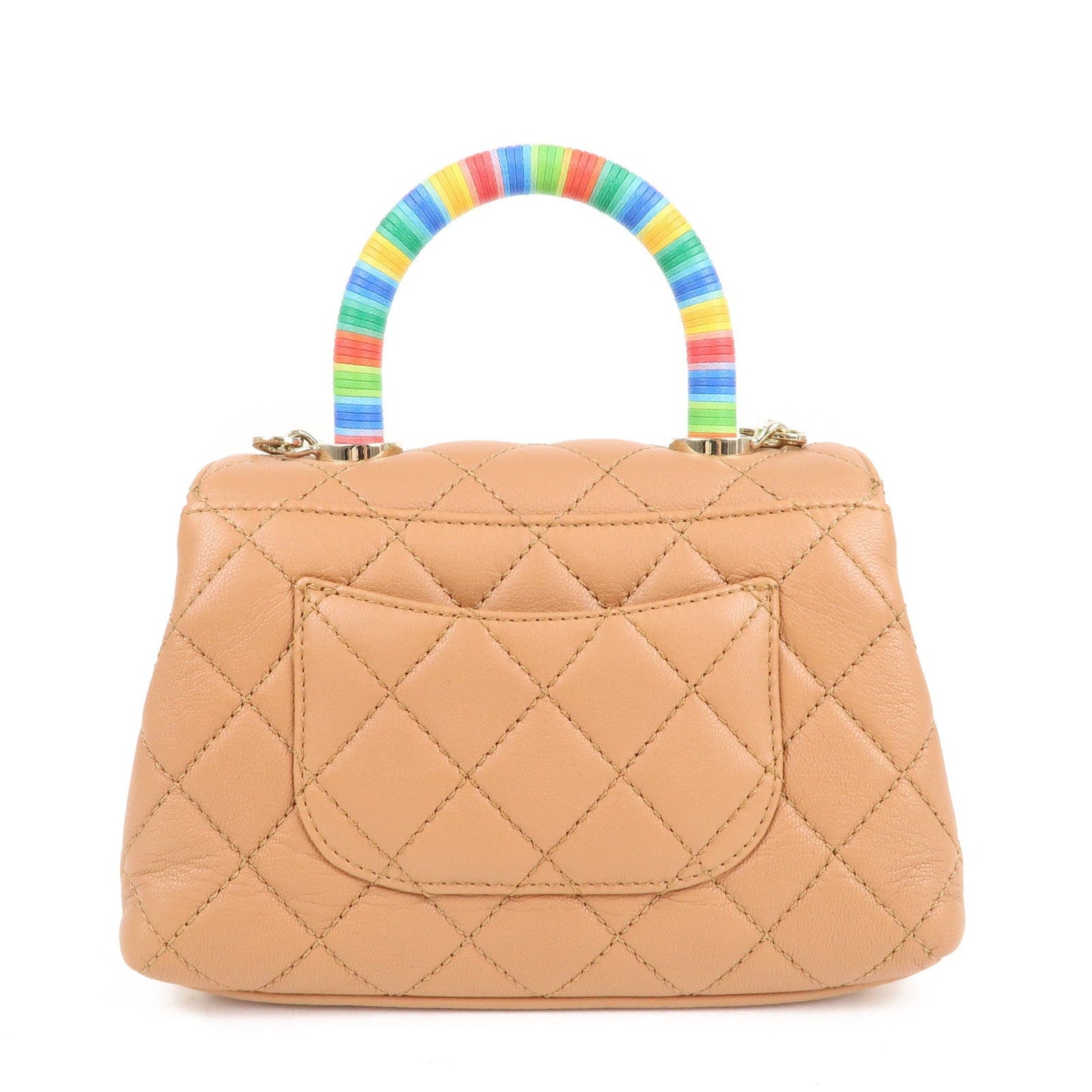 Chanel COCO Handle Matrasse Caviar Skin XXS 2Way Bag Brown AS2215