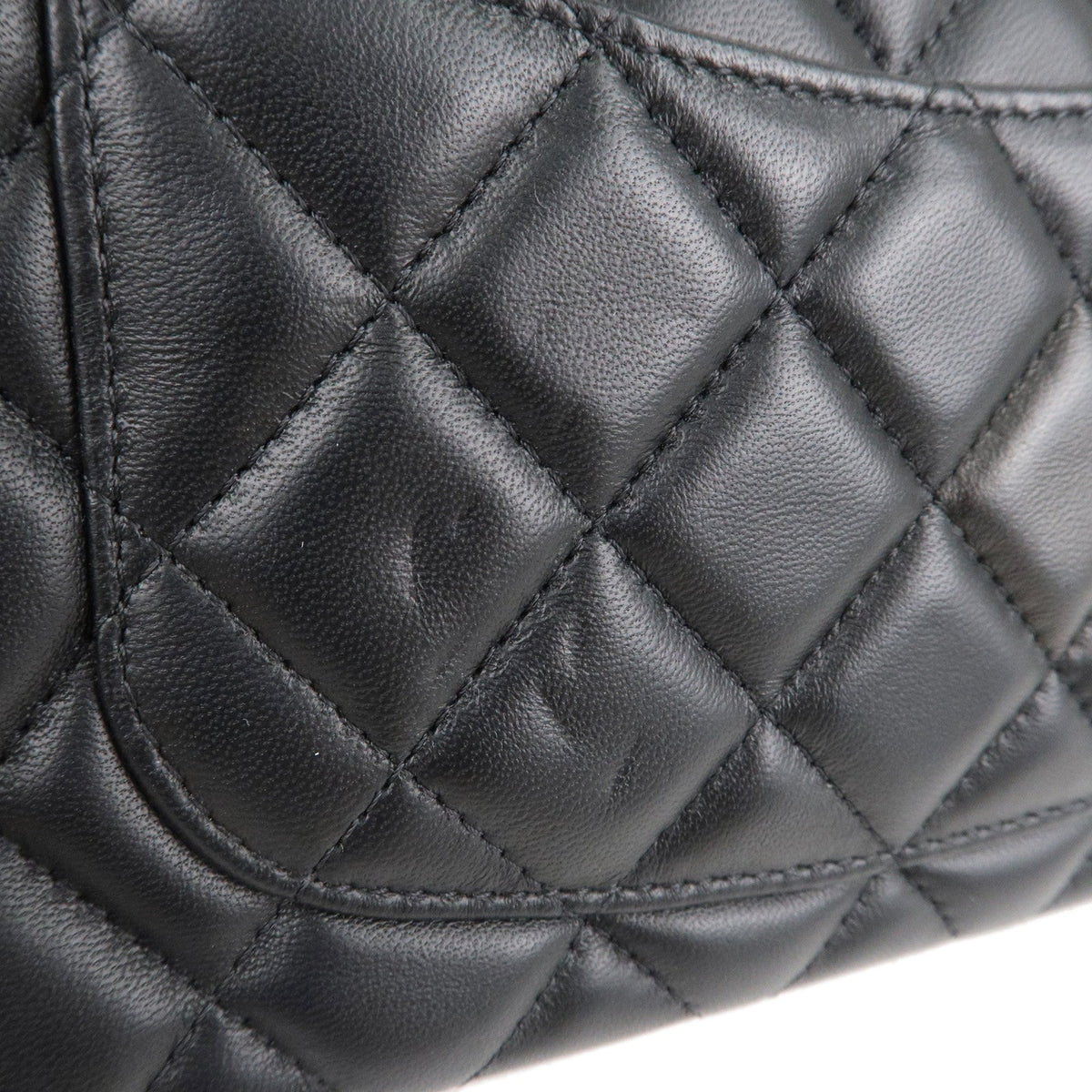Chanel Mini Matelasse Lamb Skin Chain Shoulder Bag Black A69900