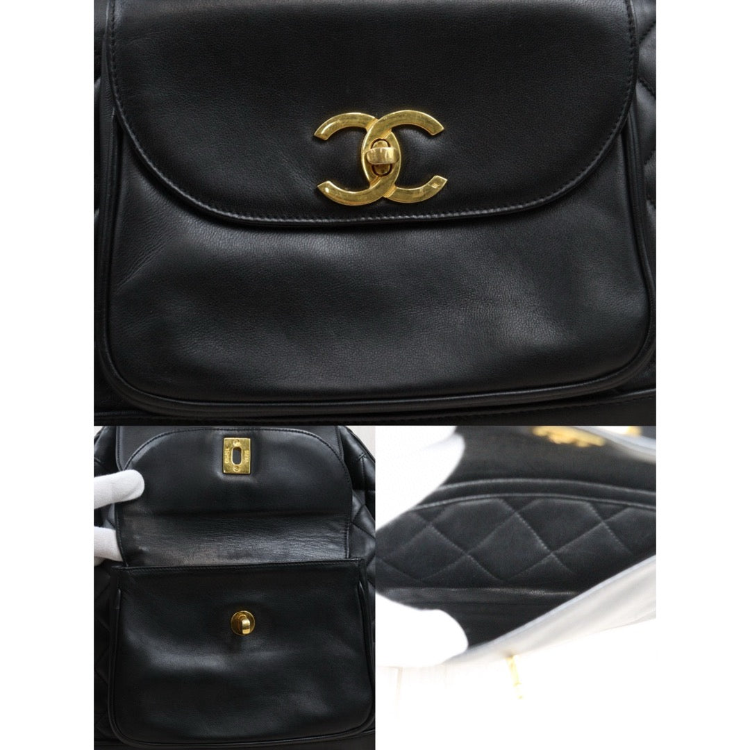 Good ( Rank AB)｜CHANEL  Lamb Skin Duma Backpack  Black Made in 1991-1994Year｜Y25022710