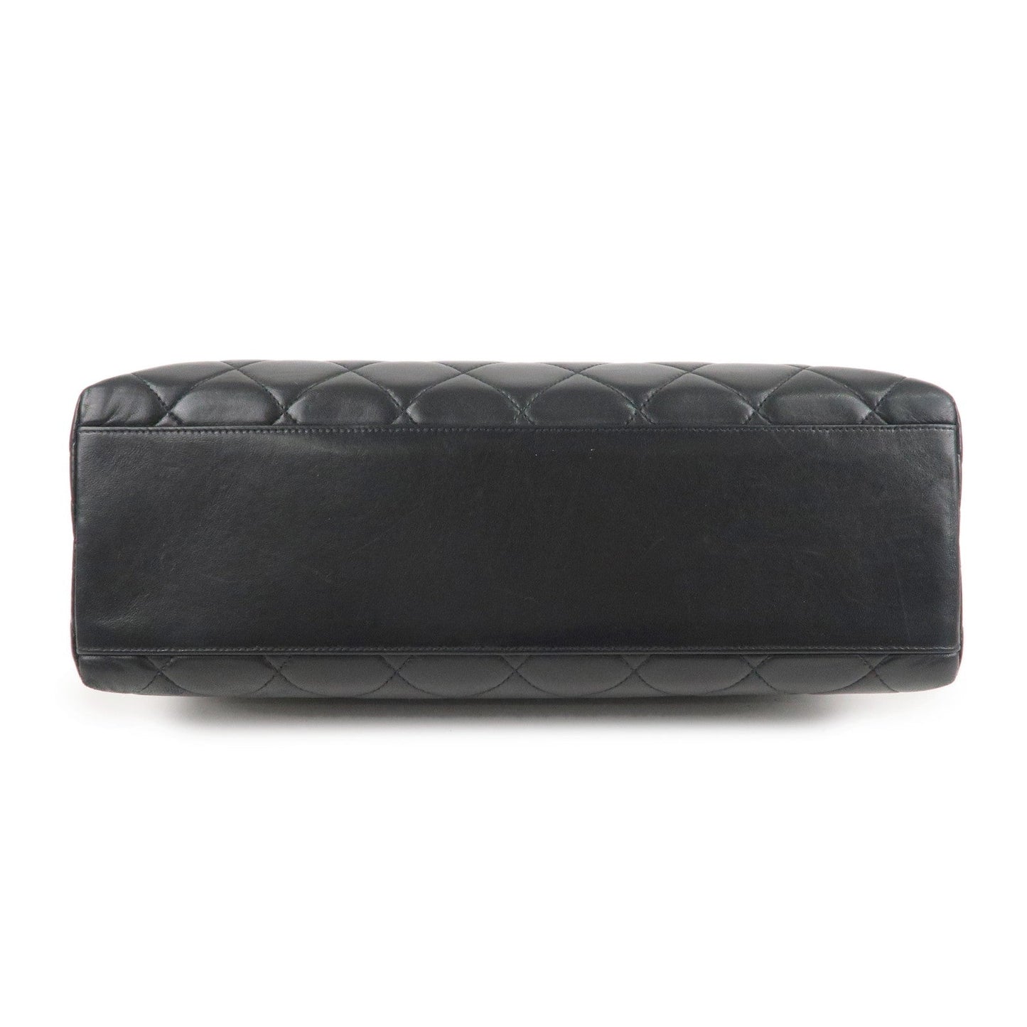 Chanel Matelasse Lamb Skin Chain Tote Bag Black Gold HDW