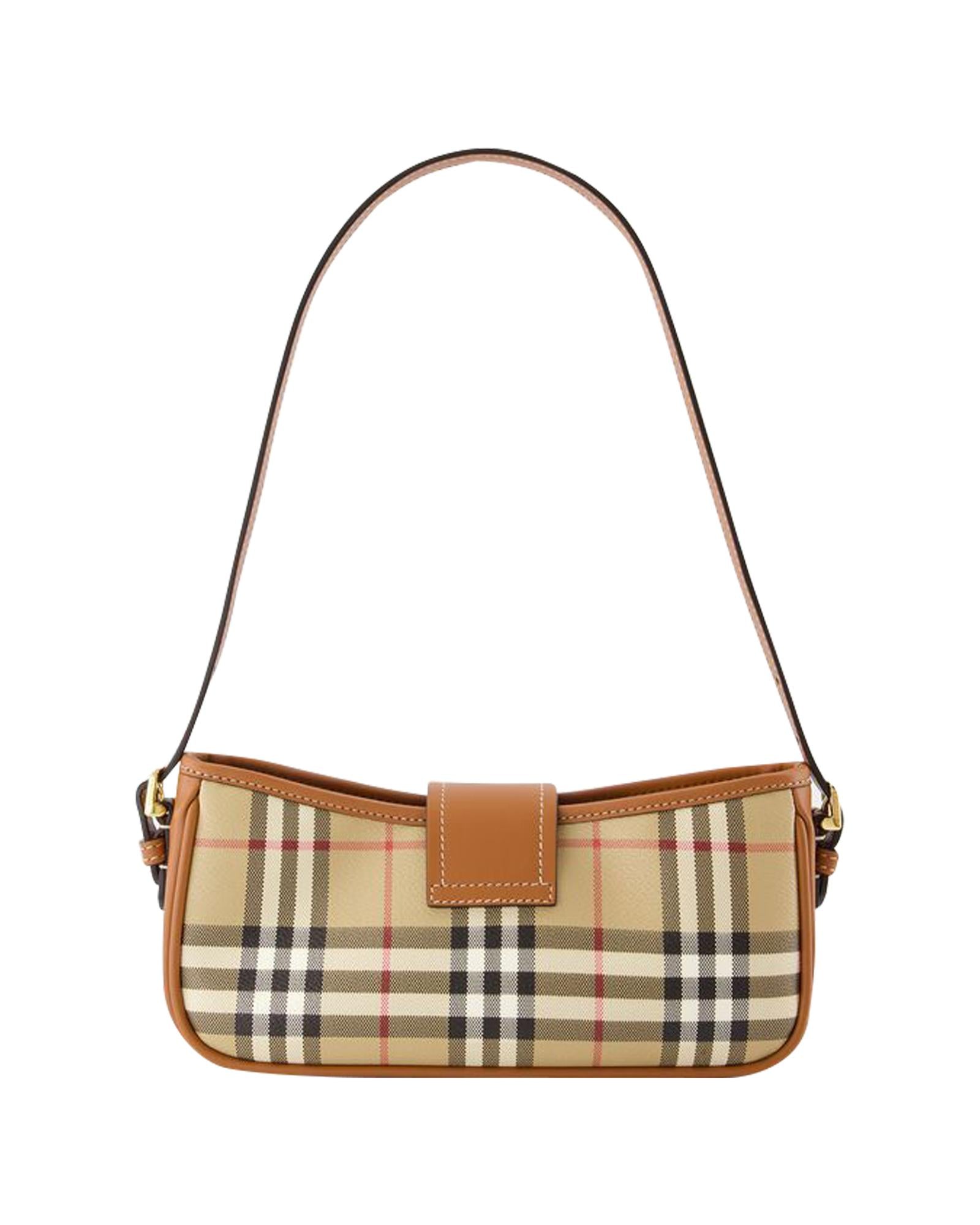 Burberry Mini Check Shoulder Bag Women Brown Handbags ONE SIZE Brown