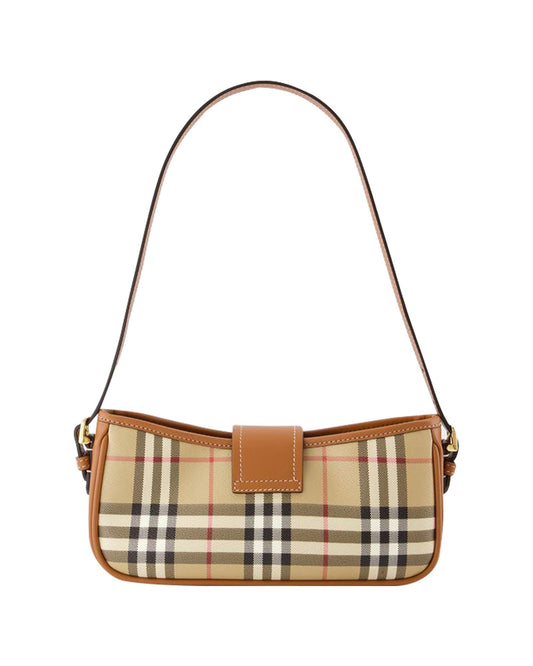 Burberry Mini Check Shoulder Bag Women Brown Handbags ONE SIZE Brown