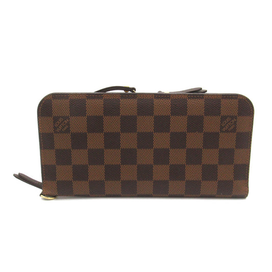 Louis Vuitton Portefolio Ansorite Round Long Wallet Wallet PVC Coated Canvas Damiens  Brown N63071