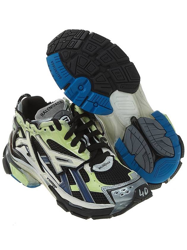 Luxury Balenciaga  Runner Low Top Sneakers Green Black Blue