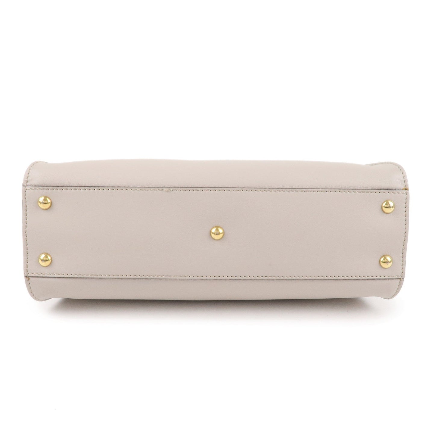 FENDI Selleria Peekaboo Regular Leather 2WAY Bag Gray 8BN290